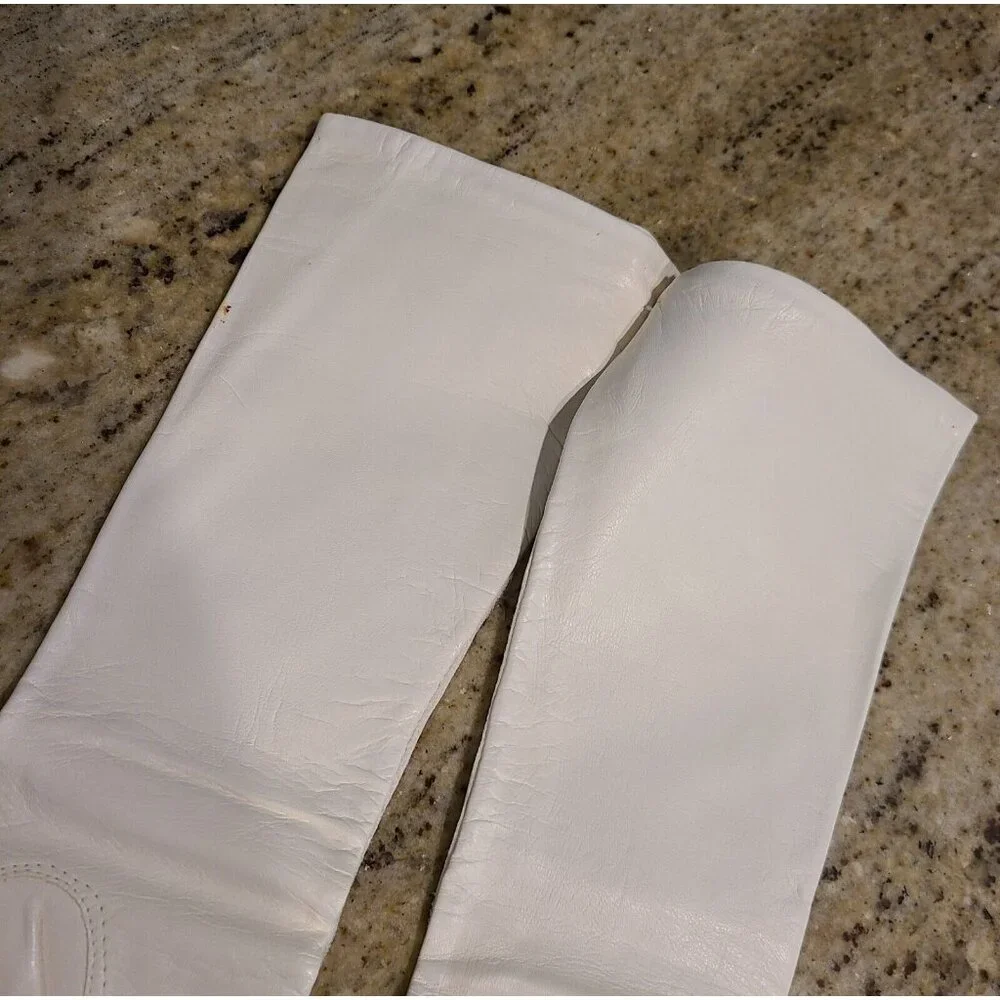 New! Vintage Size S/M White Soft Leather Formal 15